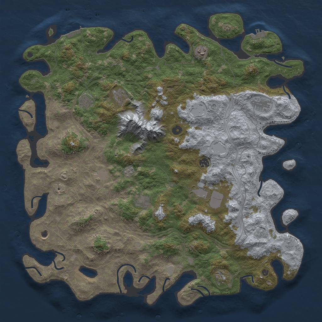 Rust Map: Procedural Map, Size: 5000, Seed: 40420, 20 Monuments