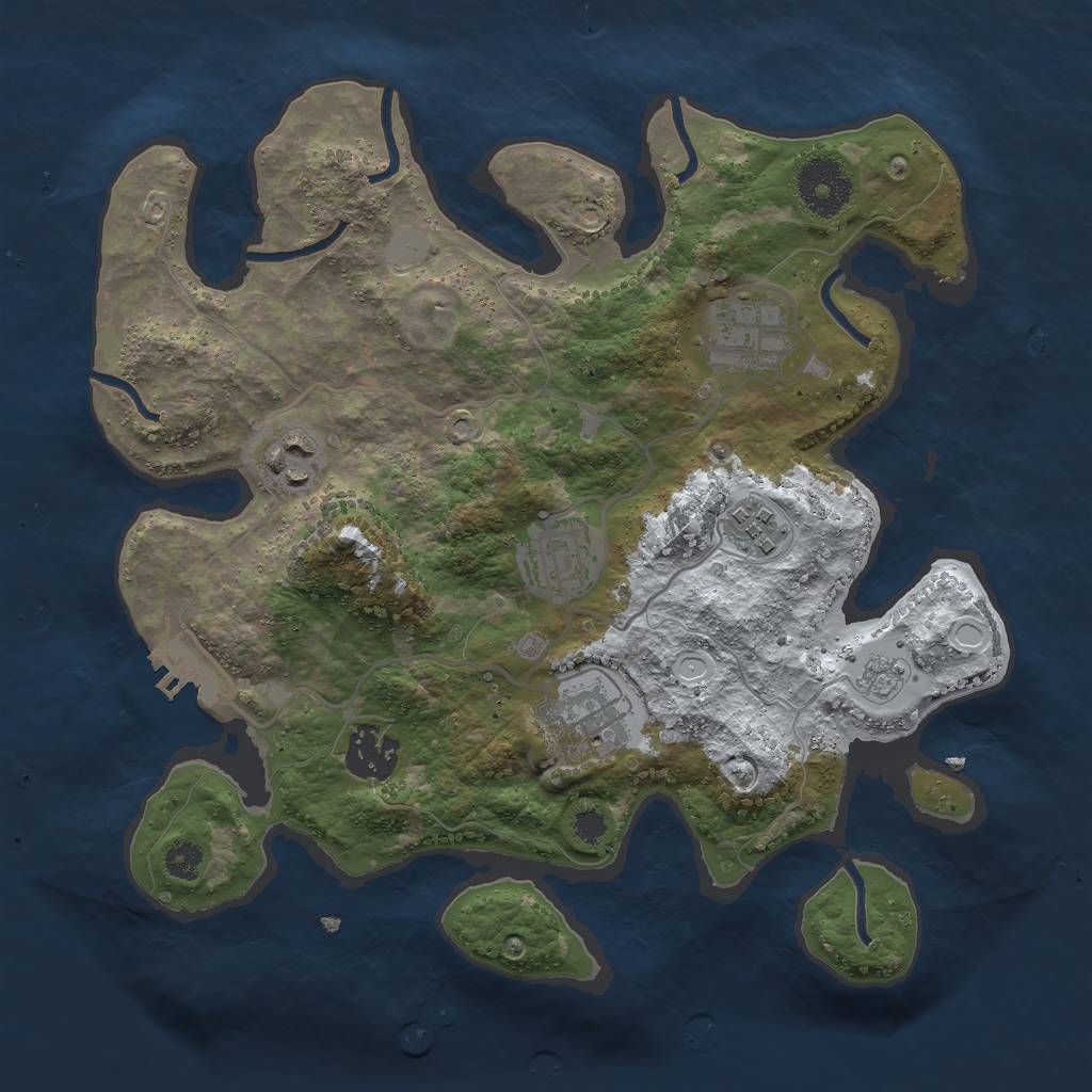 Rust Map: Procedural Map, Size: 3000, Seed: 32426, 13 Monuments