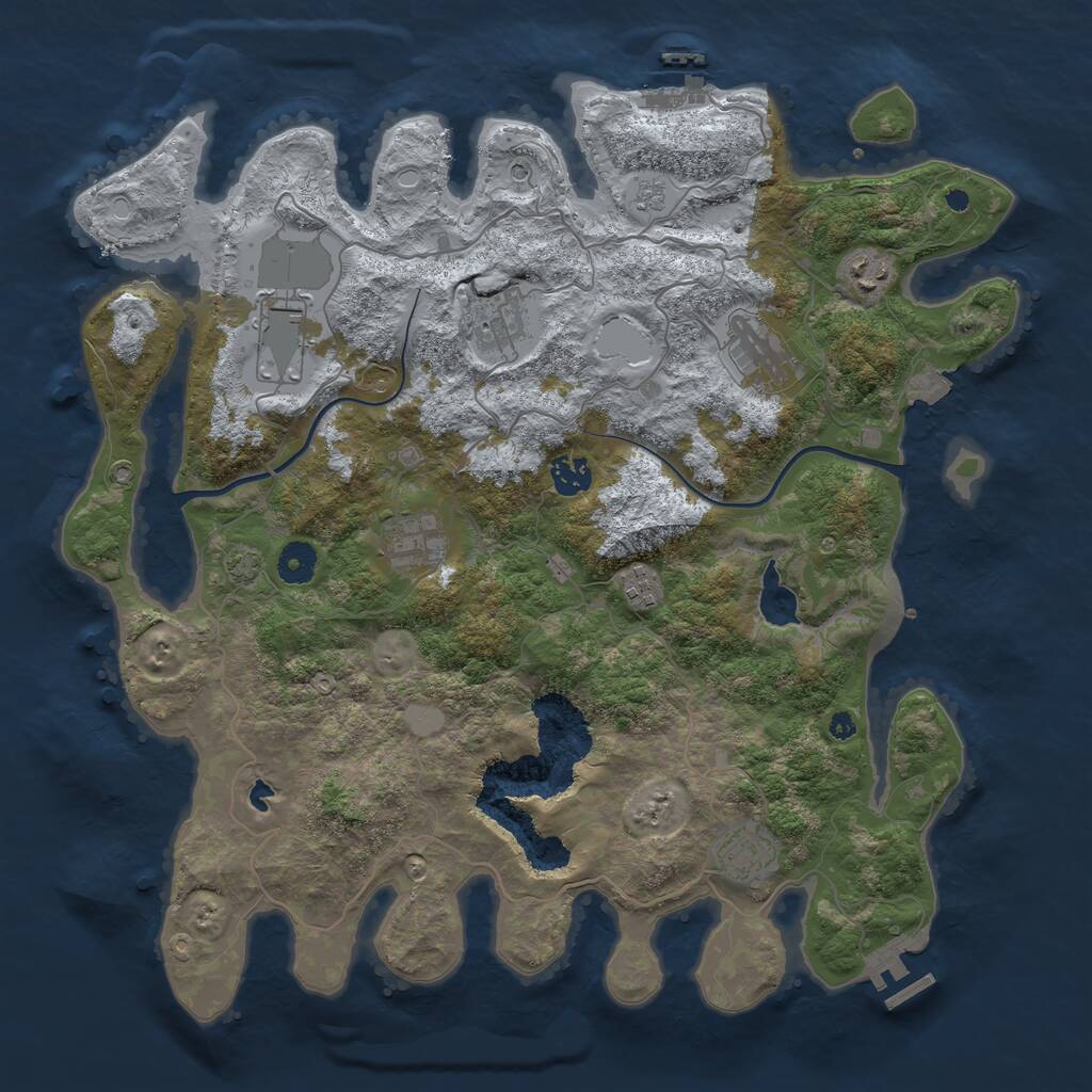 Rust Map: Procedural Map, Size: 4000, Seed: 1286241589, 14 Monuments