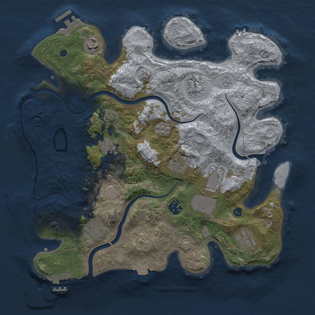 Rust Map: Procedural Map, Size: 3500, Seed: 5329319, 15 Monuments