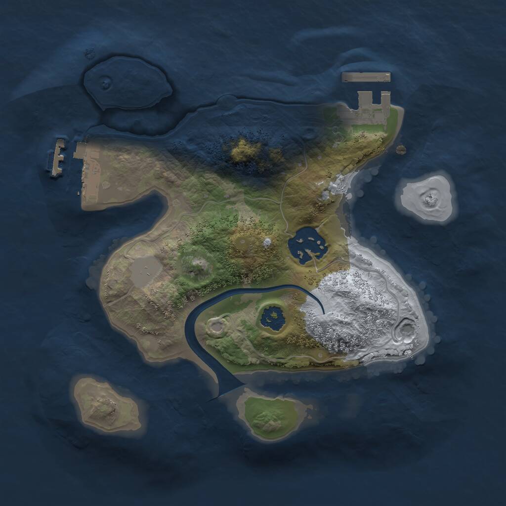 Rust Map: Procedural Map, Size: 2100, Seed: 5642, 4 Monuments
