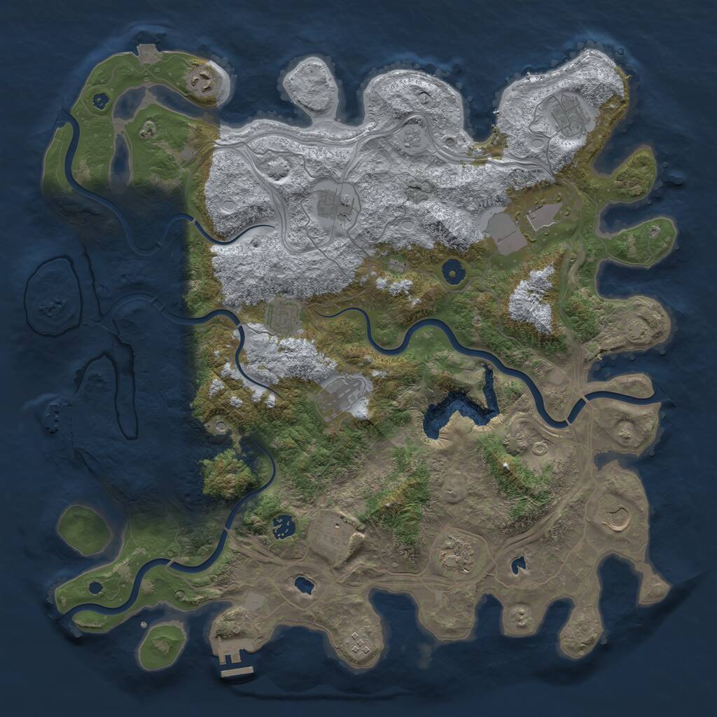 Rust Map: Procedural Map, Size: 4500, Seed: 25860706, 17 Monuments