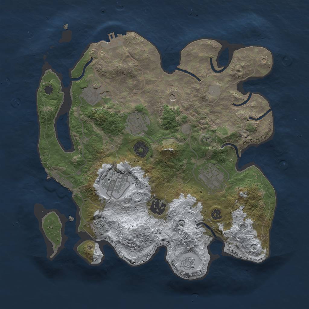 Rust Map: Procedural Map, Size: 3000, Seed: 51586060, 15 Monuments