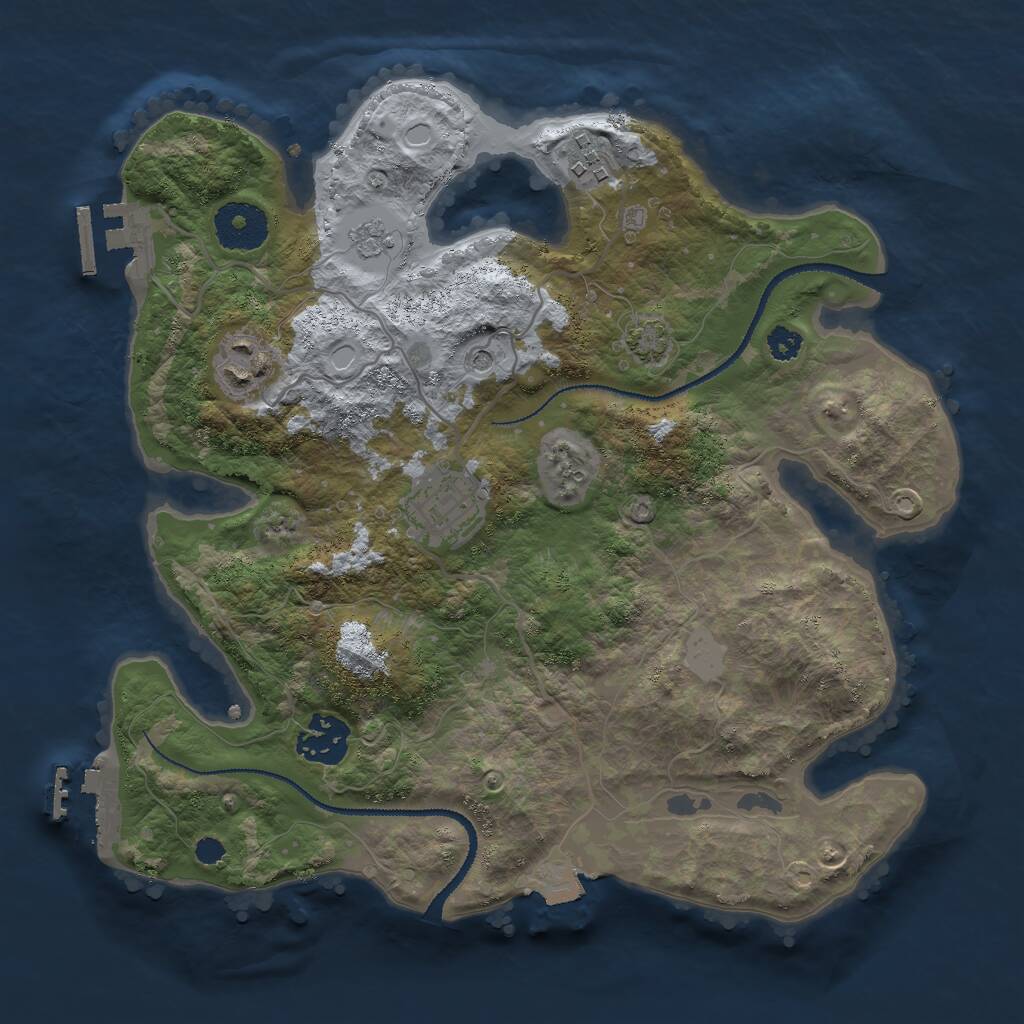 Rust Map: Procedural Map, Size: 3000, Seed: 25018424, 10 Monuments