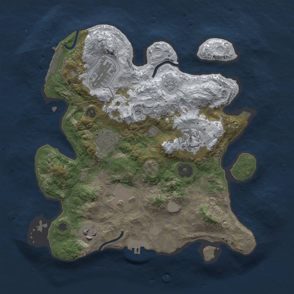 Rust Map: Procedural Map, Size: 3000, Seed: 1192253125, 14 Monuments