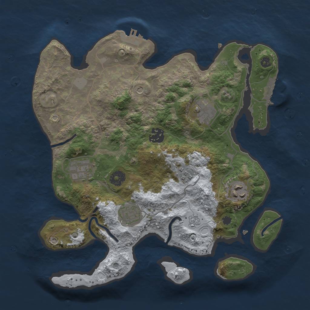 Rust Map: Procedural Map, Size: 3000, Seed: 19267, 15 Monuments