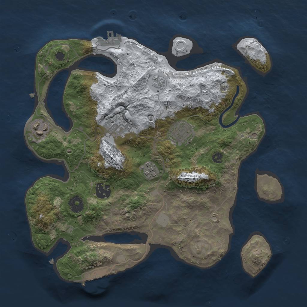 Rust Map: Procedural Map, Size: 2900, Seed: 784256, 13 Monuments