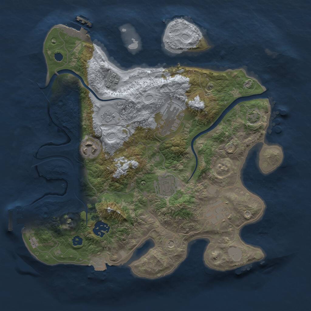 Rust Map: Procedural Map, Size: 3000, Seed: 213670, 12 Monuments