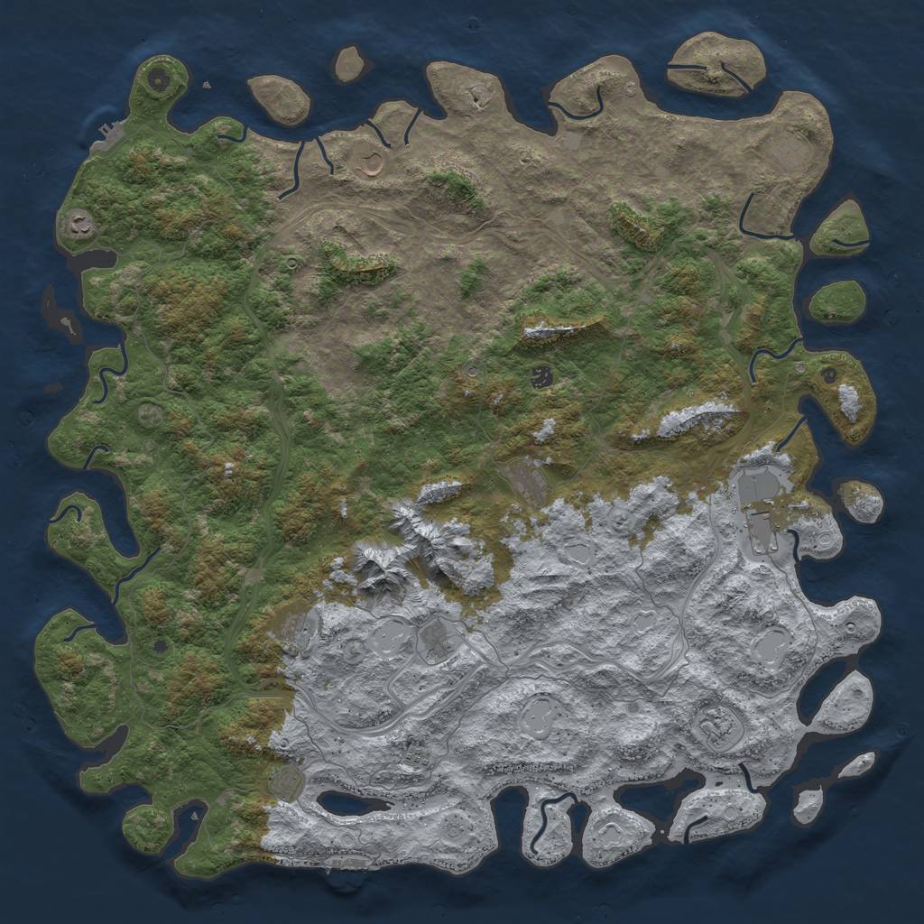Rust Map: Procedural Map, Size: 6000, Seed: 894215702, 20 Monuments