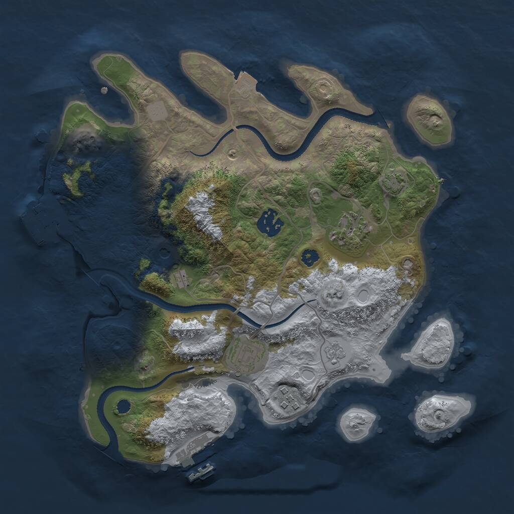 Rust Map: Procedural Map, Size: 3000, Seed: 474004097, 10 Monuments