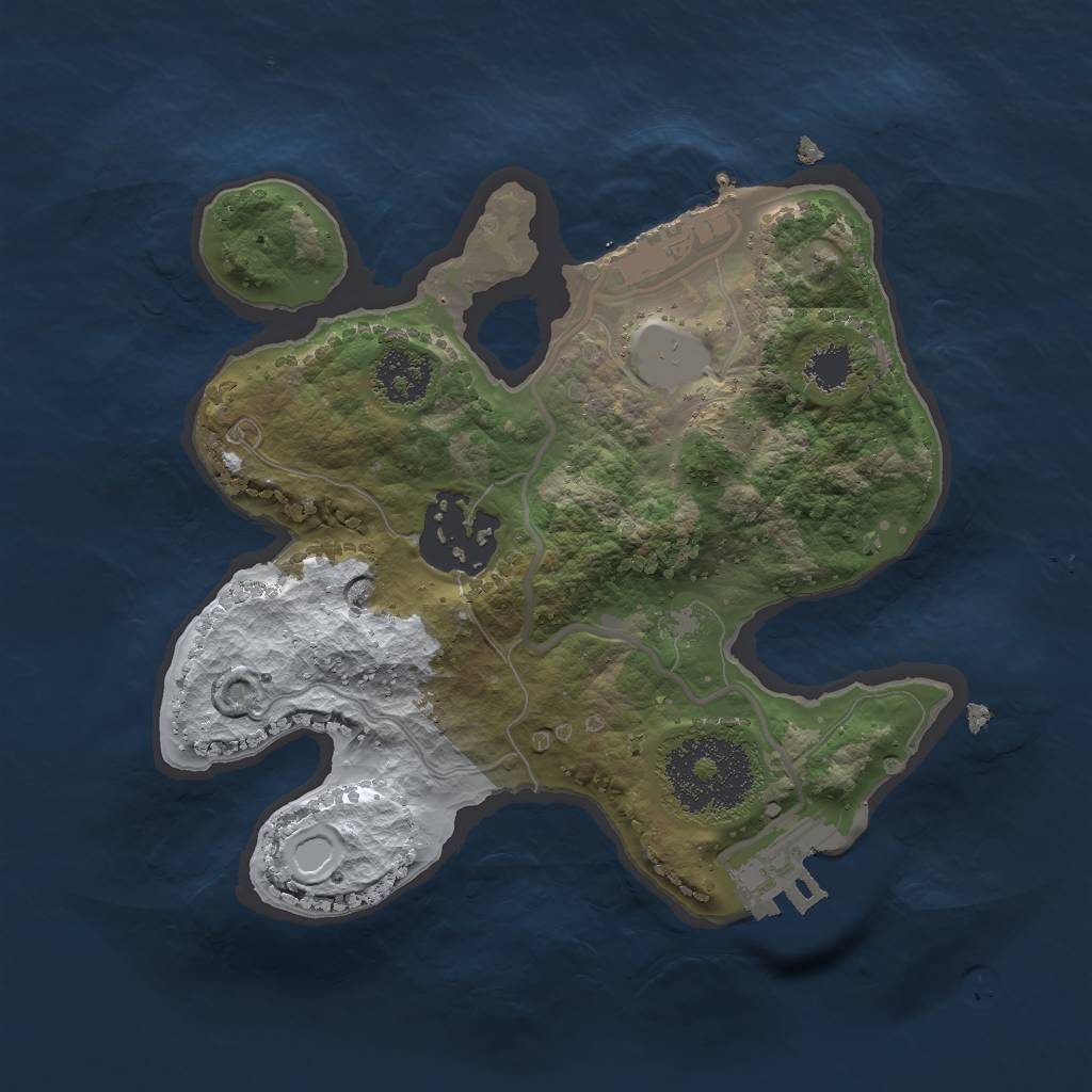 Rust Map: Procedural Map, Size: 2000, Seed: 1994225733, 8 Monuments