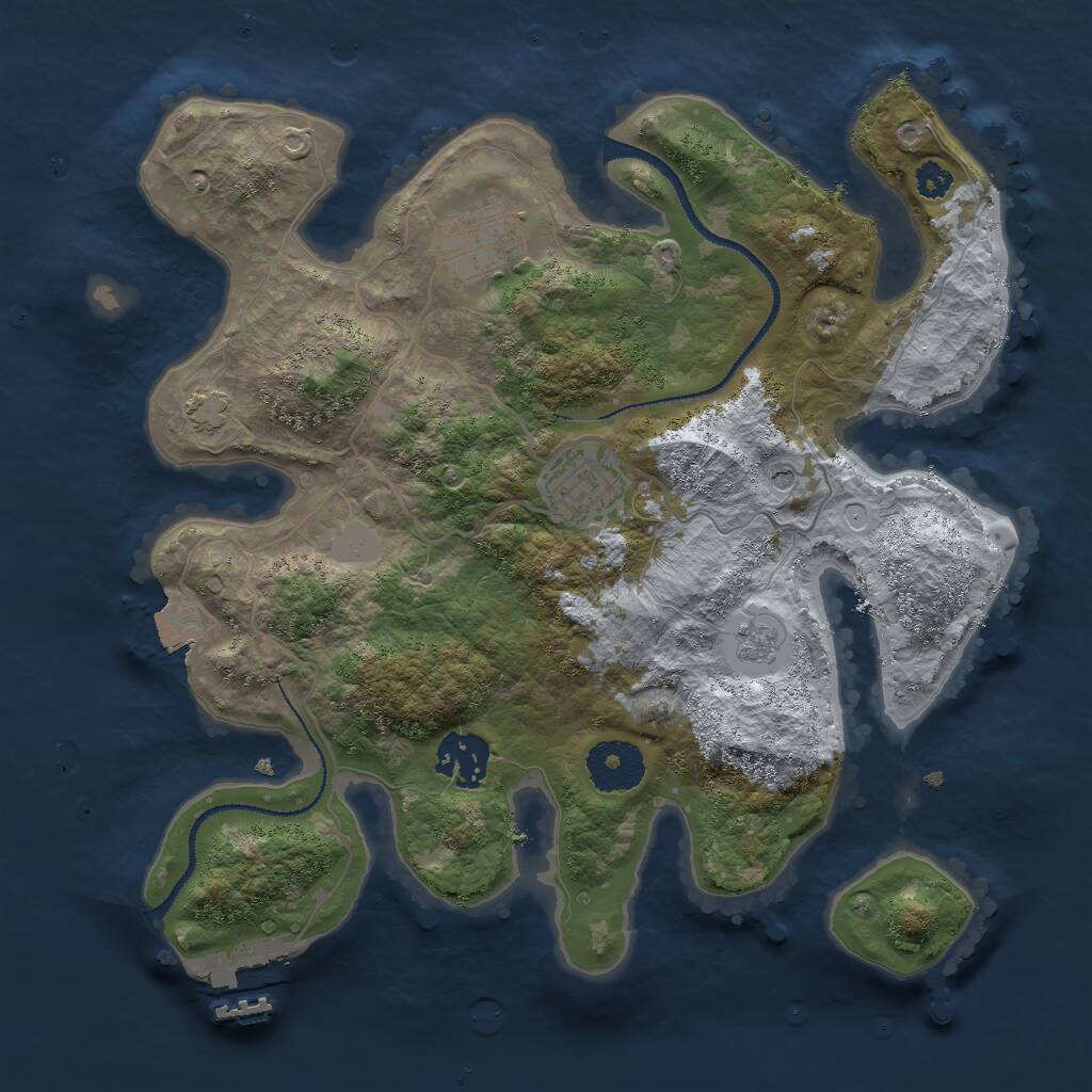 Rust Map: Procedural Map, Size: 3000, Seed: 705238937, 8 Monuments