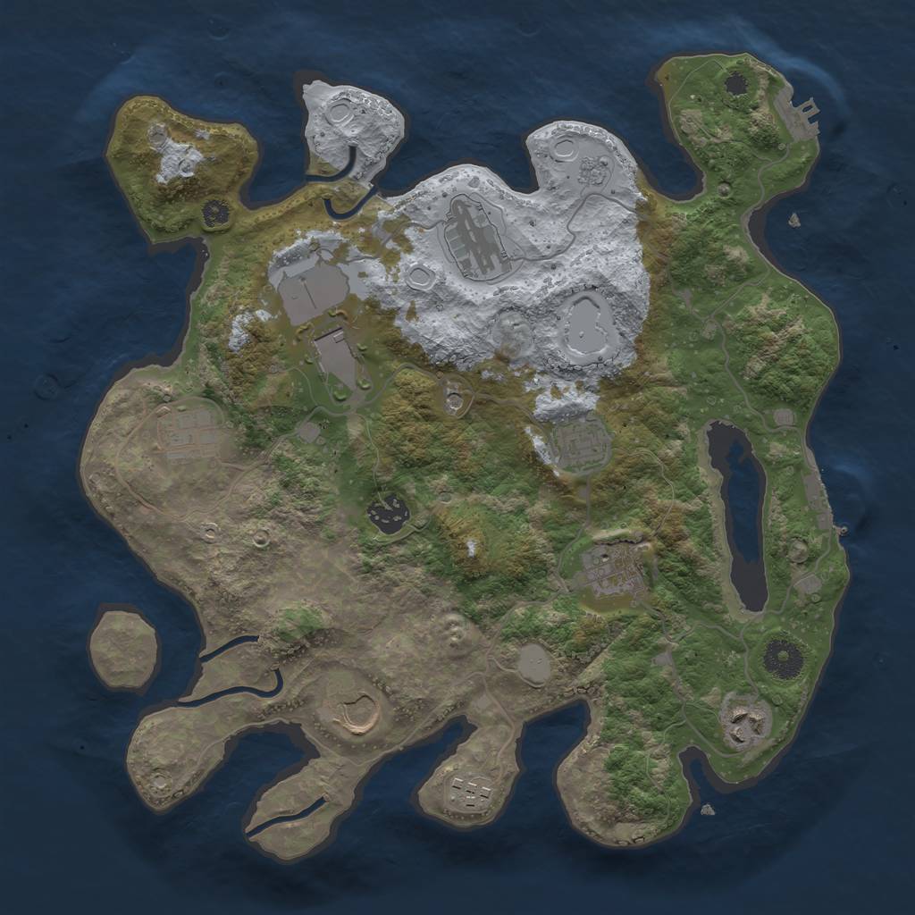 Rust Map: Procedural Map, Size: 3500, Seed: 452102393, 18 Monuments