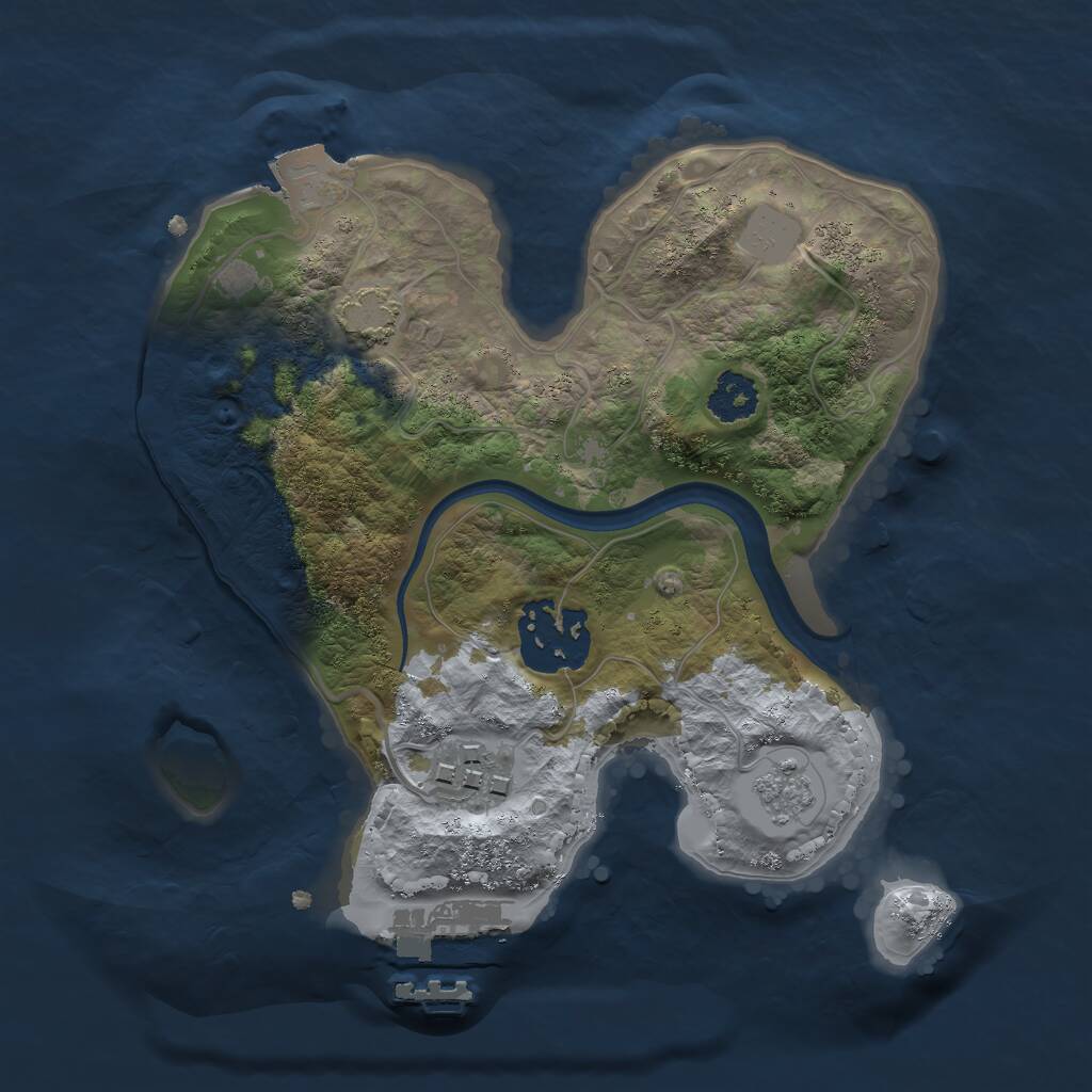 Rust Map: Procedural Map, Size: 2200, Seed: 50000, 6 Monuments