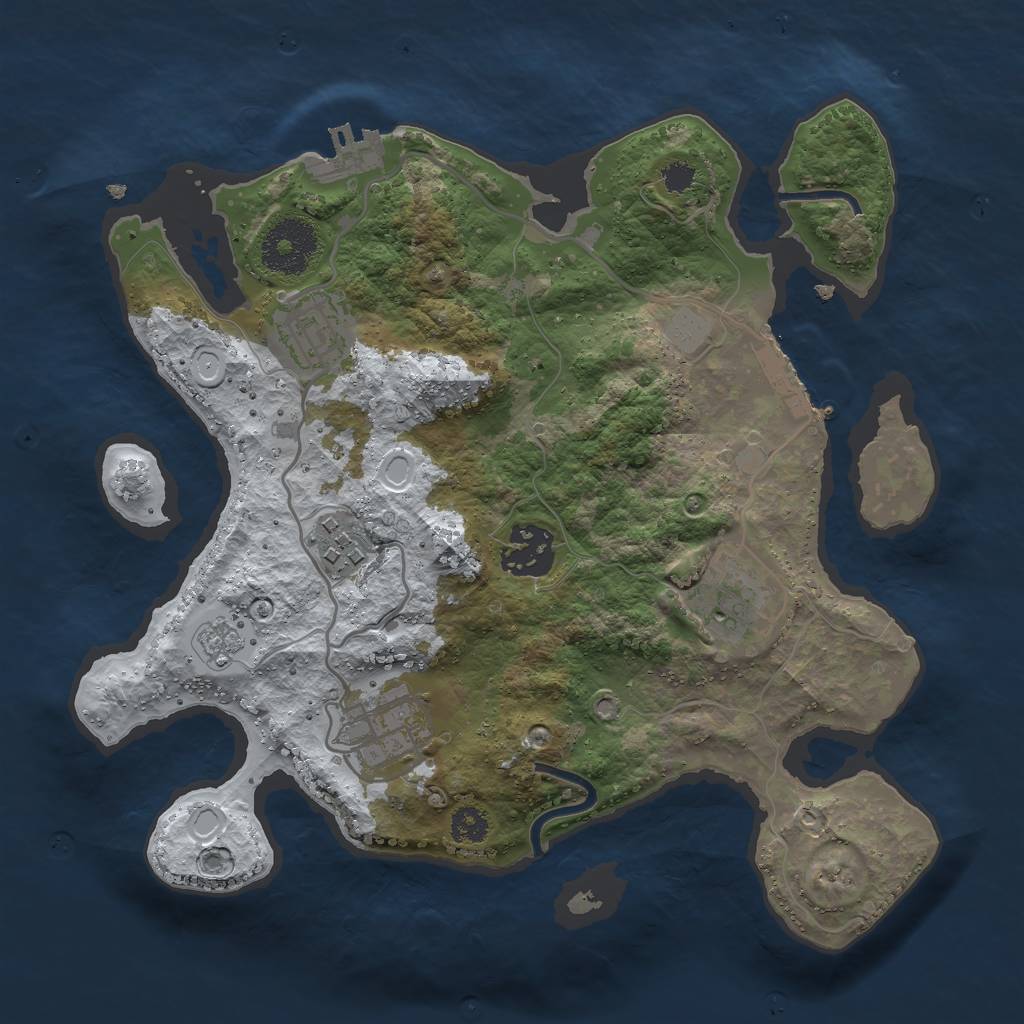 Rust Map: Procedural Map, Size: 2800, Seed: 927847957, 13 Monuments