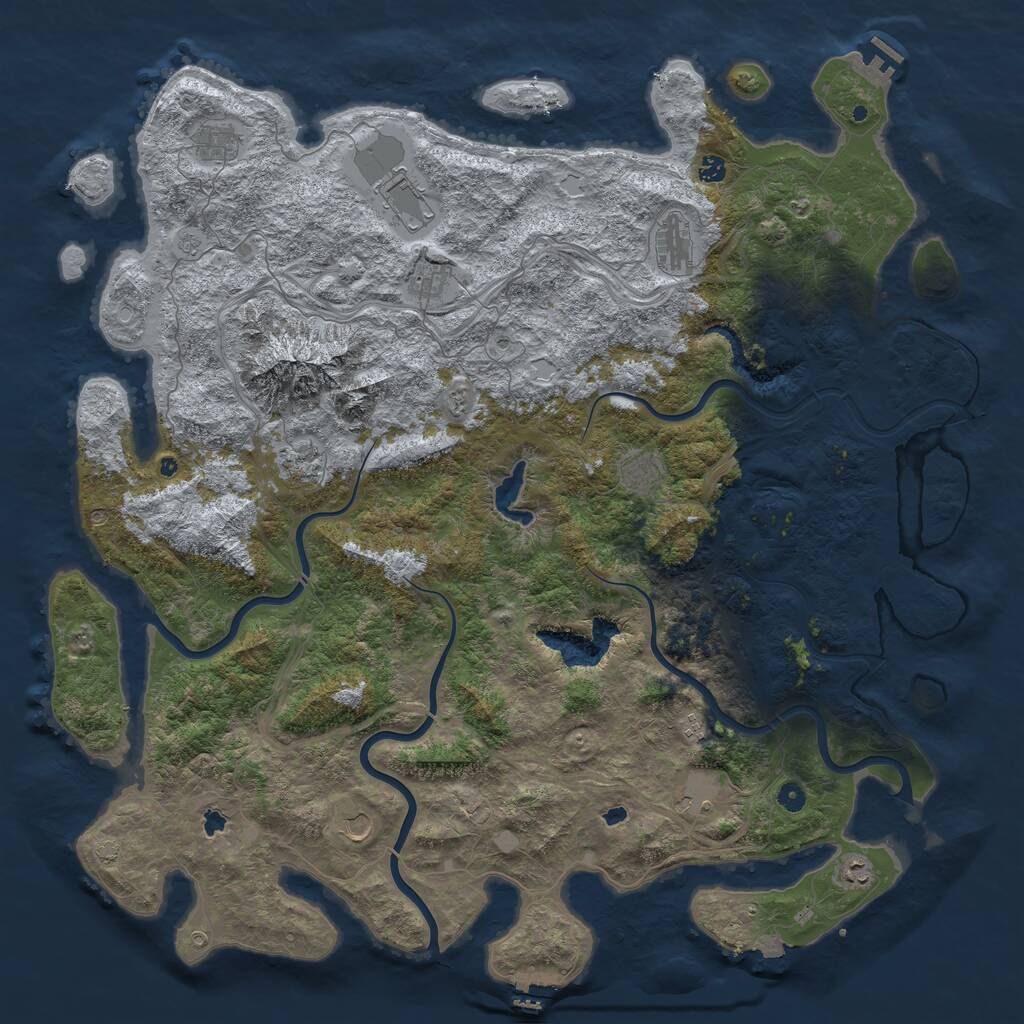 Rust Map: Procedural Map, Size: 5500, Seed: 134658, 17 Monuments