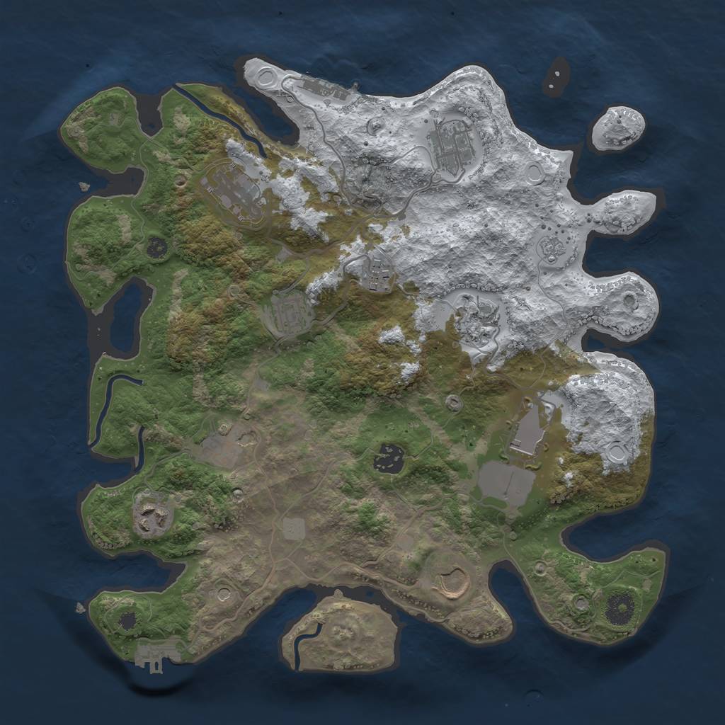 Rust Map: Procedural Map, Size: 3500, Seed: 675, 19 Monuments