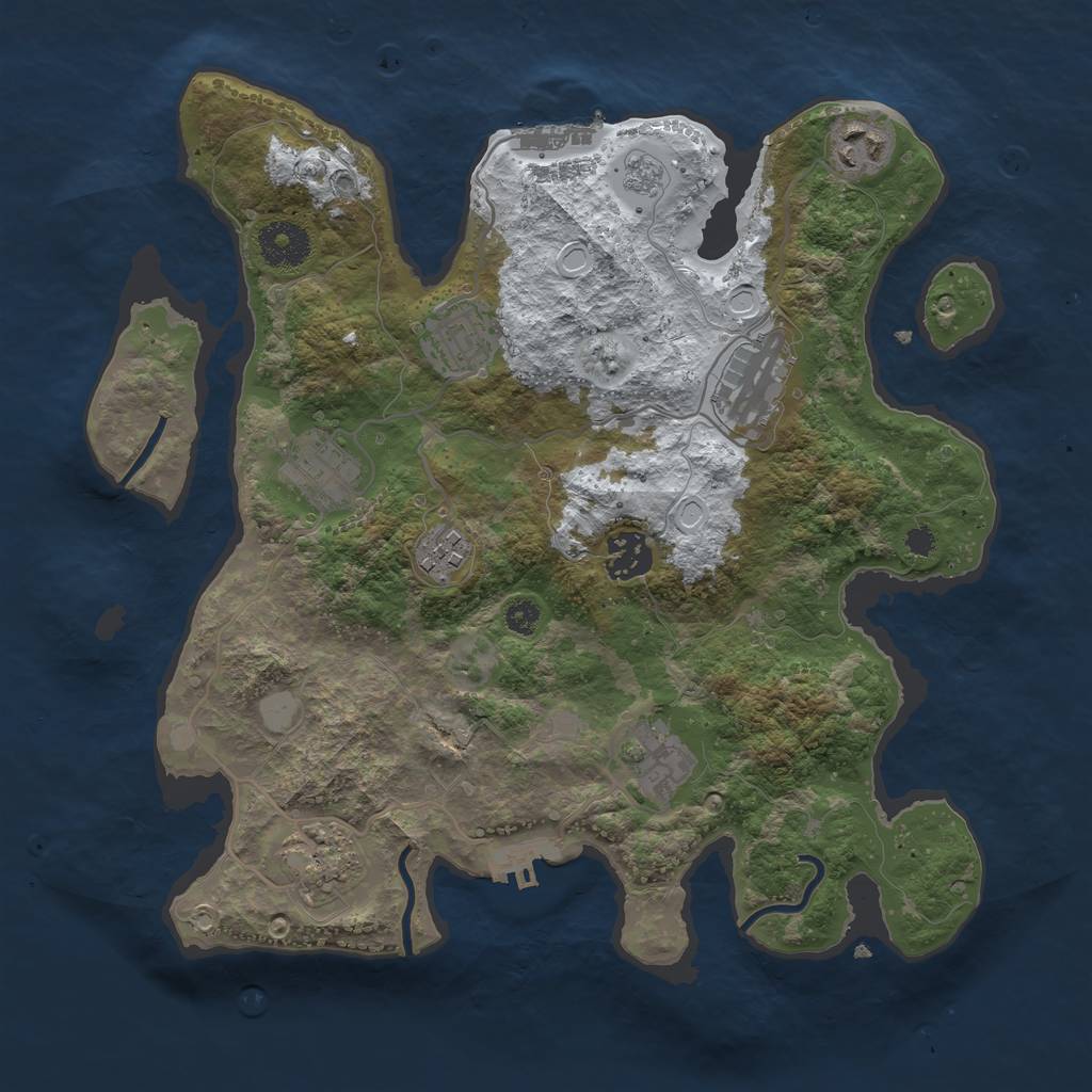Rust Map: Procedural Map, Size: 3300, Seed: 1222222279, 16 Monuments