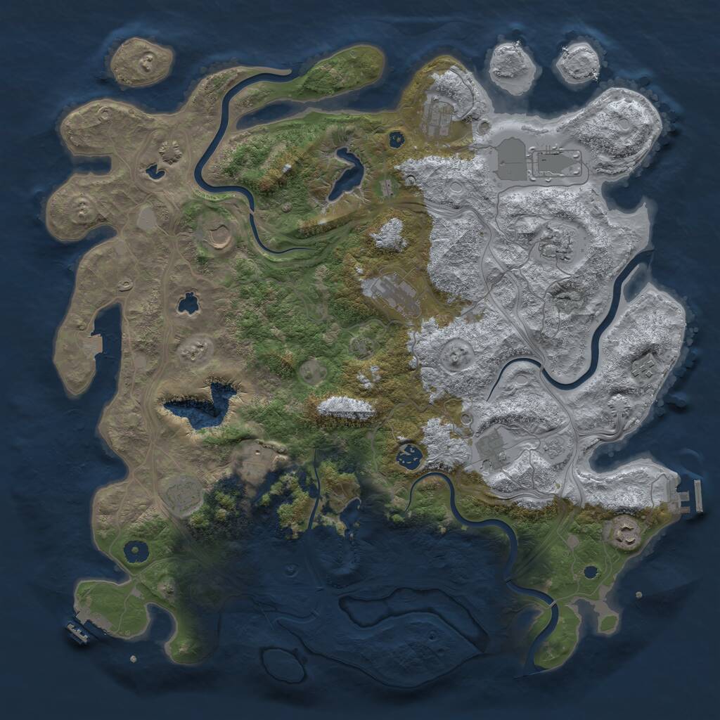 Rust Map: Procedural Map, Size: 4500, Seed: 459363080, 17 Monuments