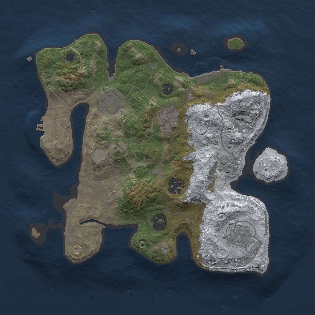 Rust Map: Procedural Map, Size: 2800, Seed: 492847, 12 Monuments