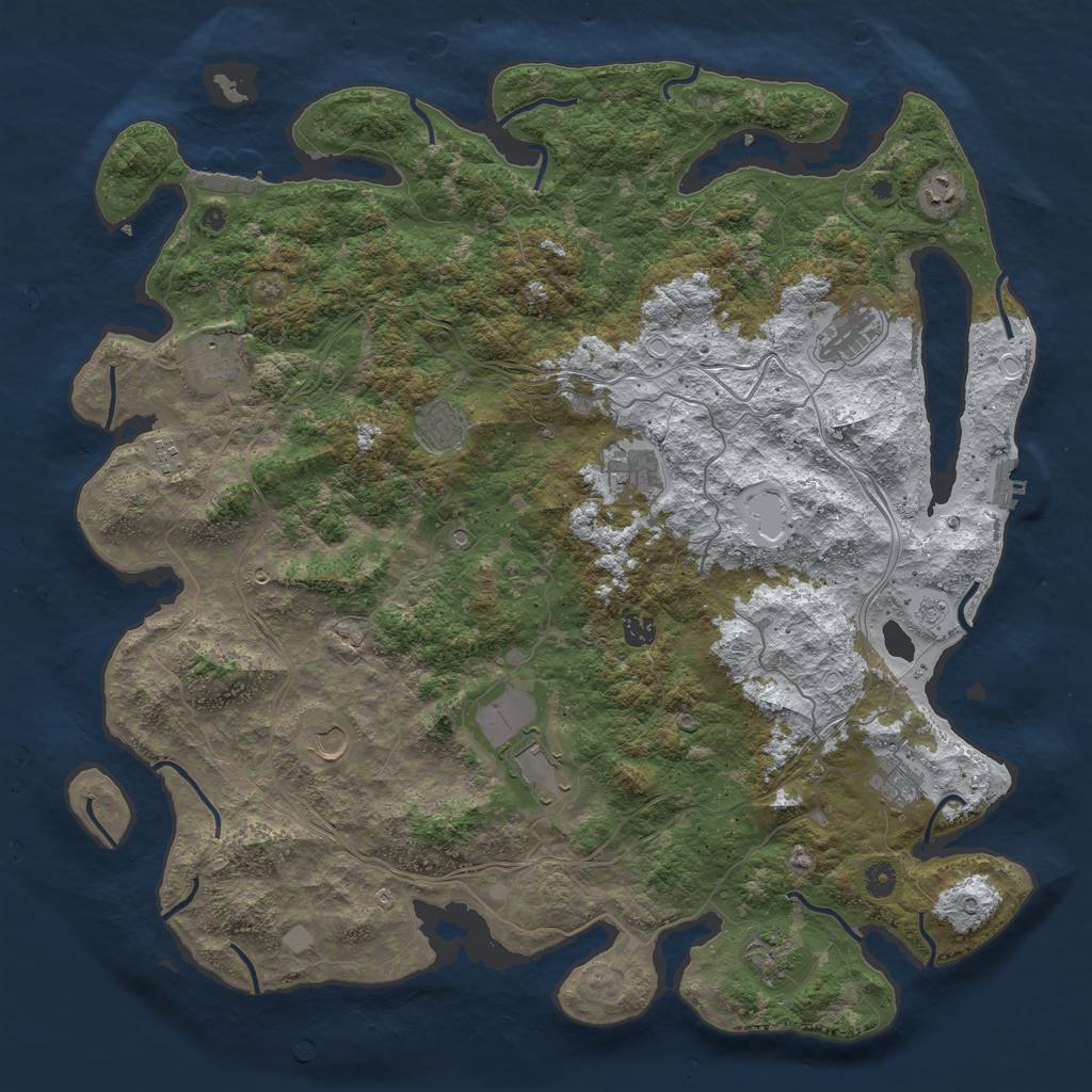 Rust Map: Procedural Map, Size: 4800, Seed: 133658, 20 Monuments