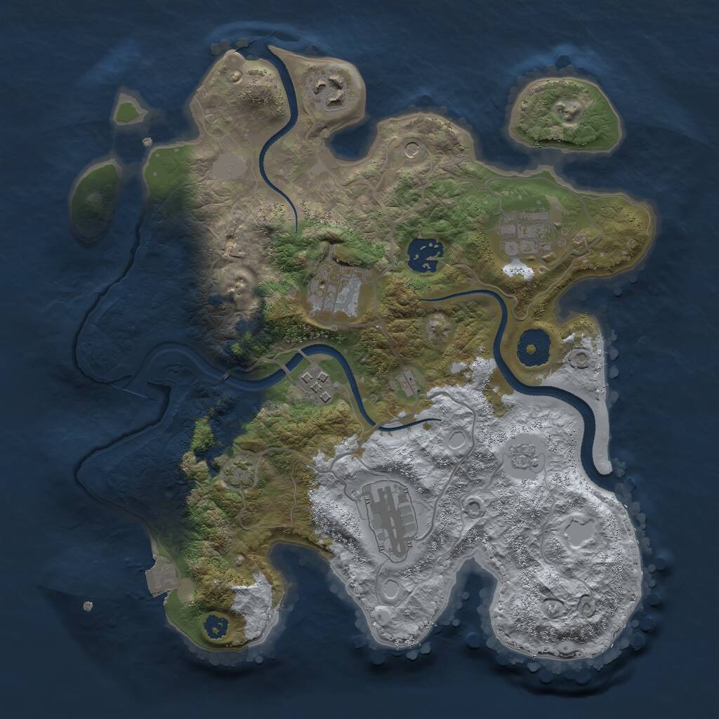 Rust Map: Procedural Map, Size: 3000, Seed: 11623497, 10 Monuments