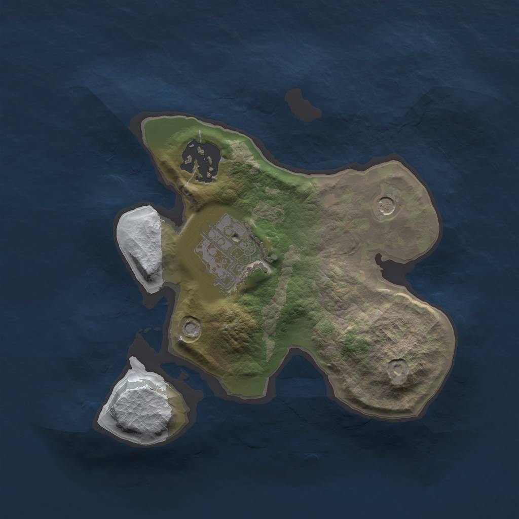 Rust Map: Barren, Size: 1900, Seed: 34545, 5 Monuments