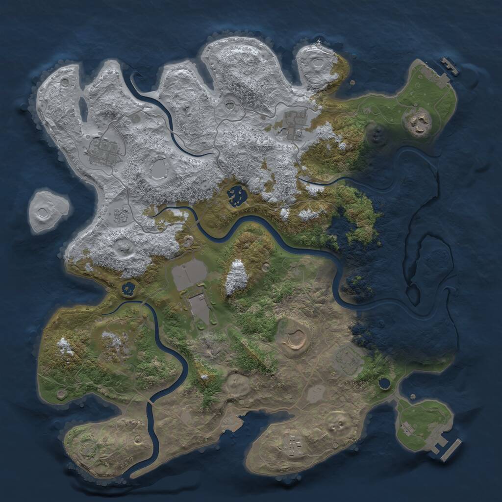 Rust Map: Procedural Map, Size: 3750, Seed: 246491719, 15 Monuments