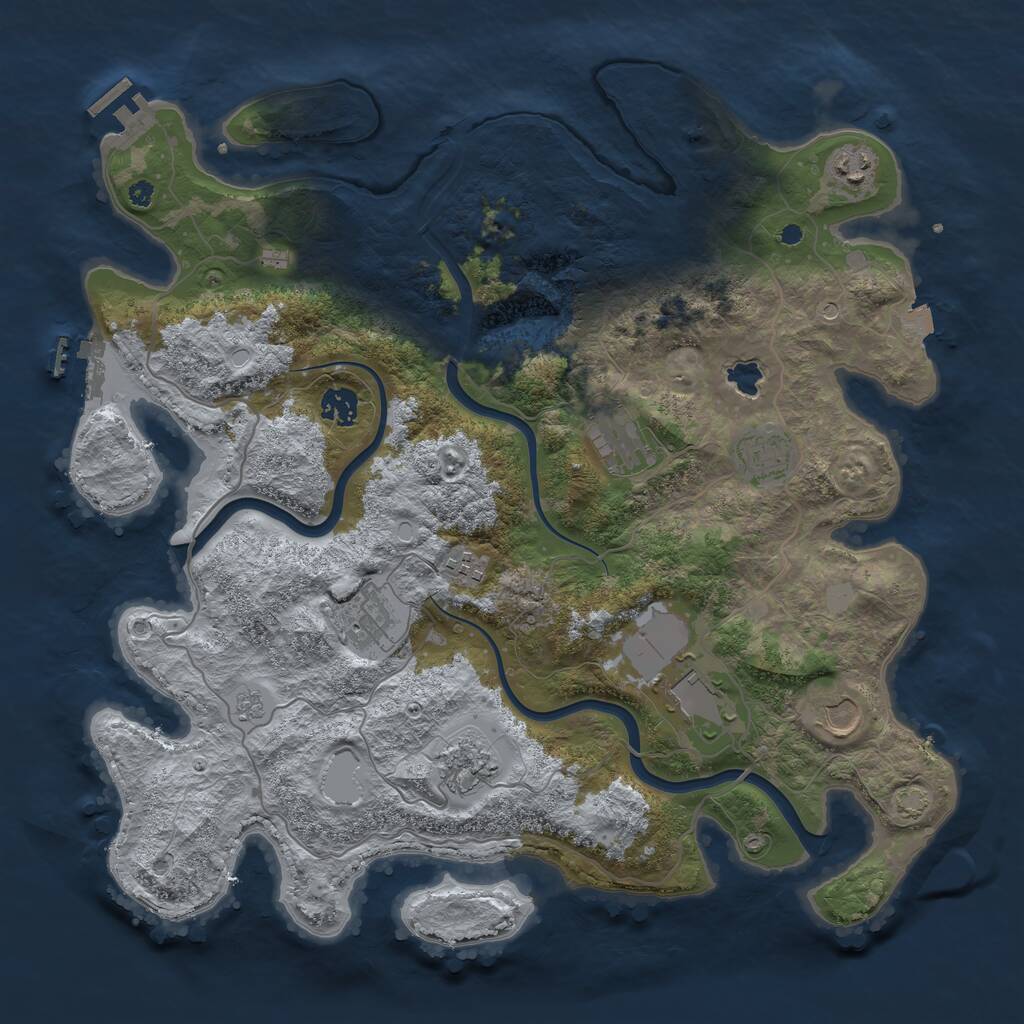 Rust Map: Procedural Map, Size: 4000, Seed: 13826, 15 Monuments