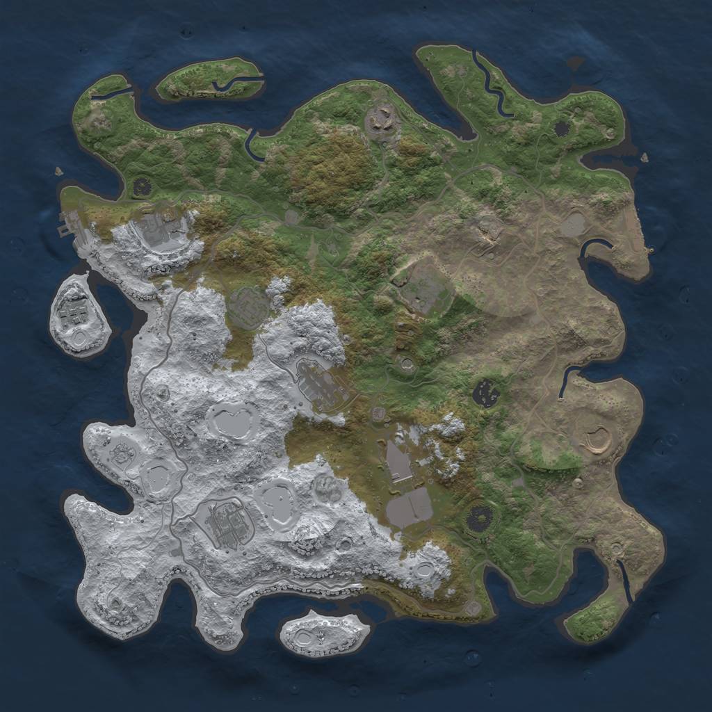 Rust Map: Procedural Map, Size: 4000, Seed: 13826, 19 Monuments