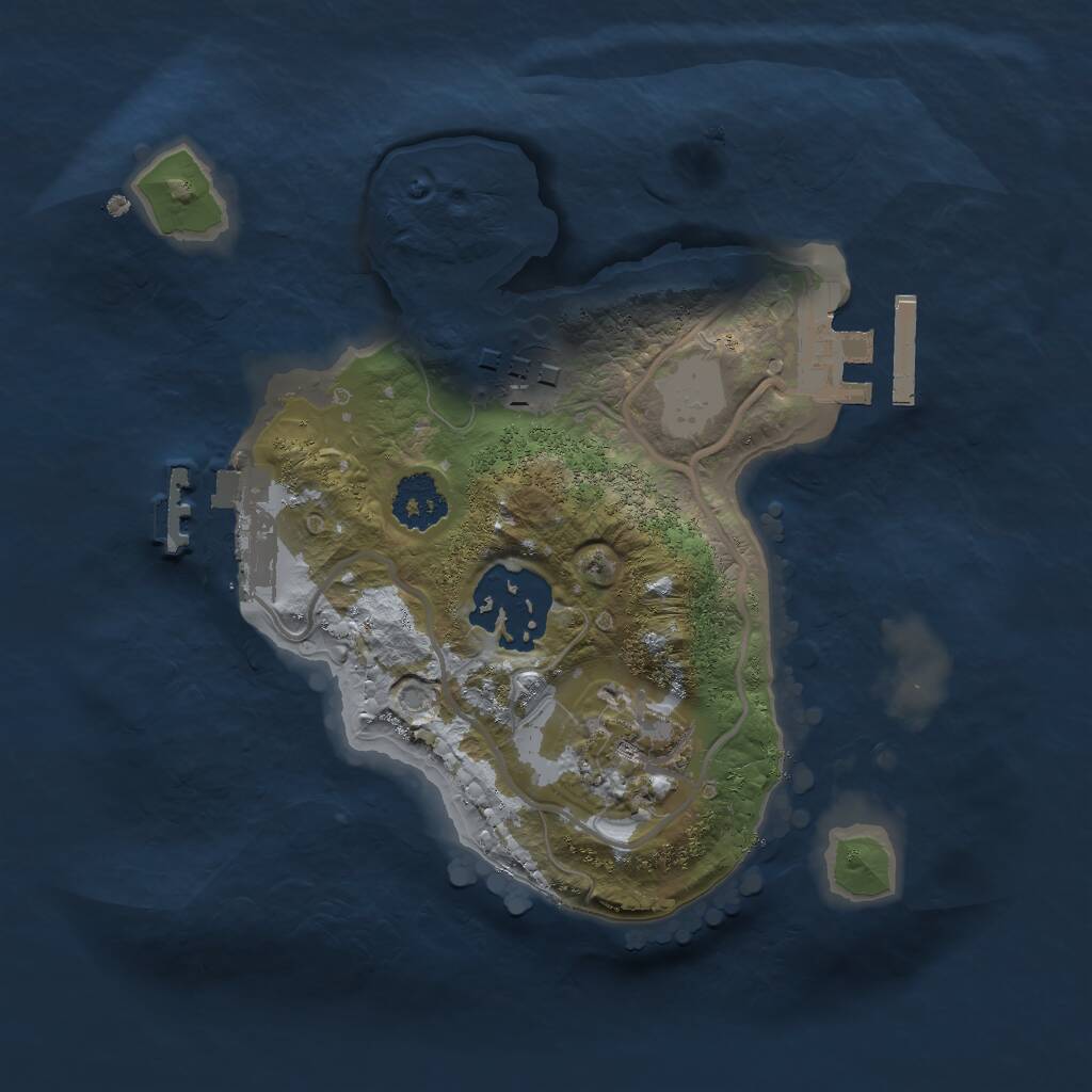 Rust Map: Procedural Map, Size: 2000, Seed: 1997758287, 6 Monuments