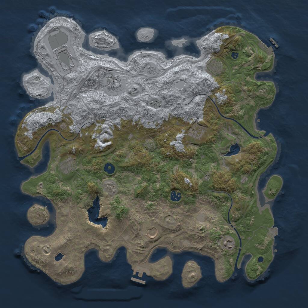 Rust Map: Procedural Map, Size: 4250, Seed: 745524782, 15 Monuments