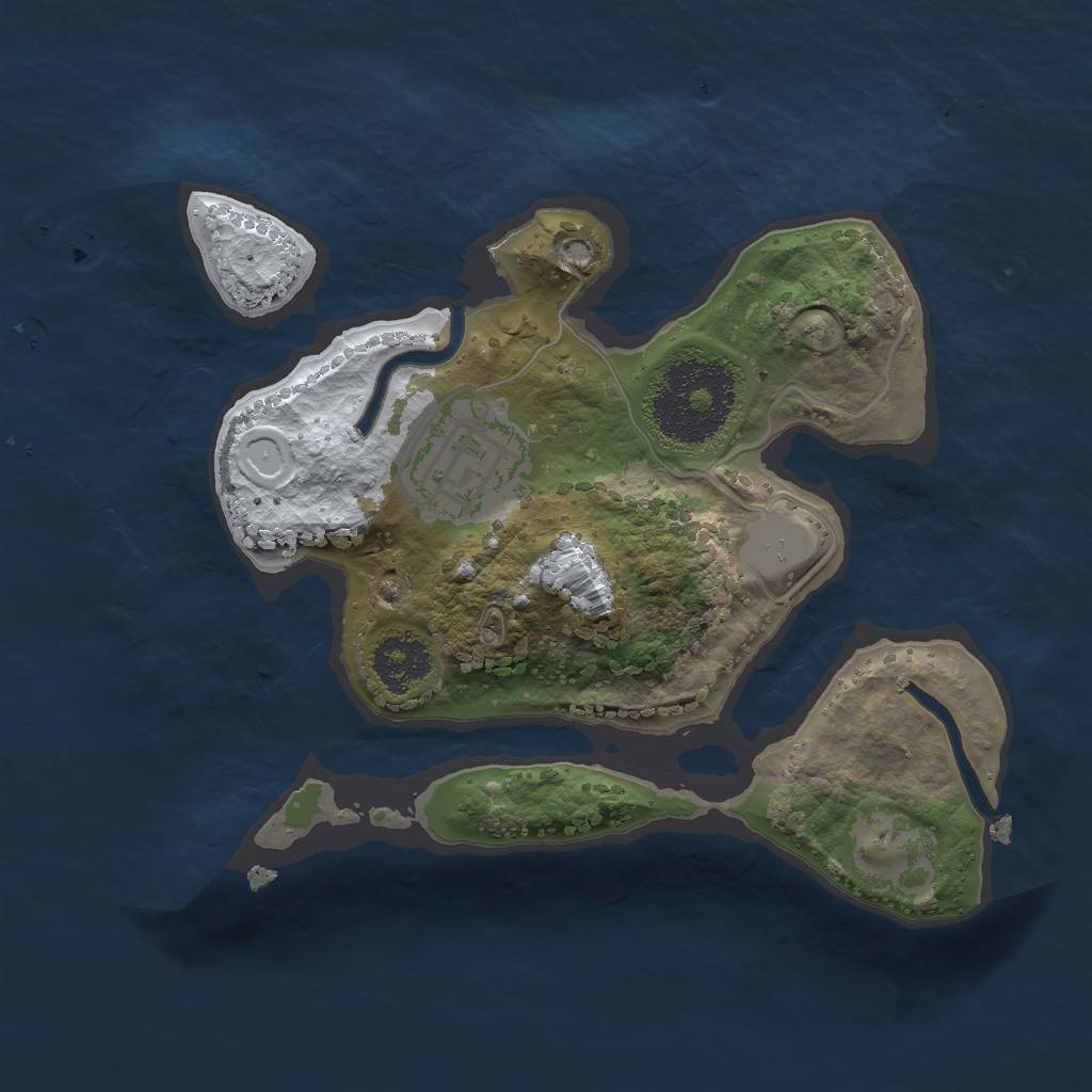 Rust Map: Procedural Map, Size: 2000, Seed: 1166363598, 6 Monuments