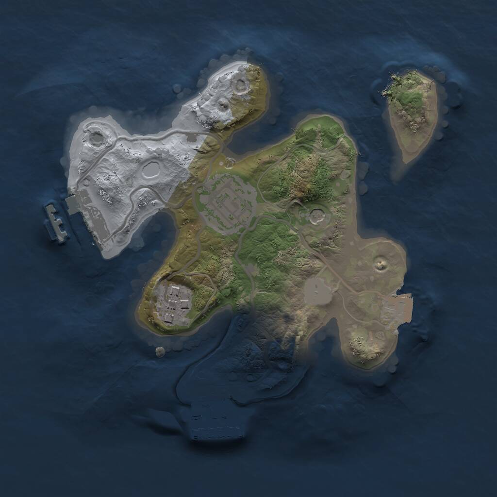 Rust Map: Procedural Map, Size: 2000, Seed: 790562247, 6 Monuments