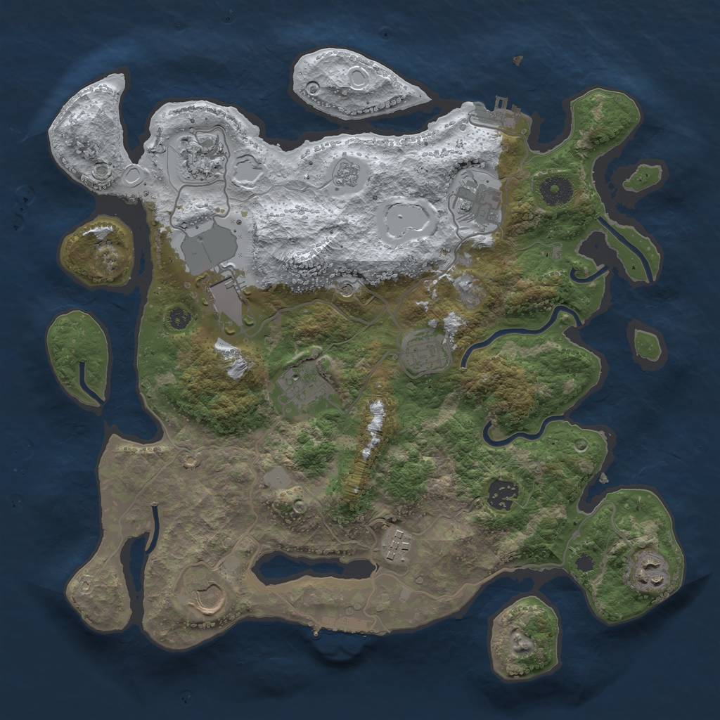 Rust Map: Procedural Map, Size: 3500, Seed: 16237, 18 Monuments