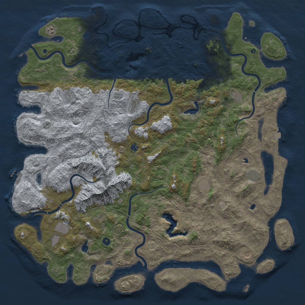 Rust Map: Procedural Map, Size: 6000, Seed: 79106878, 17 Monuments