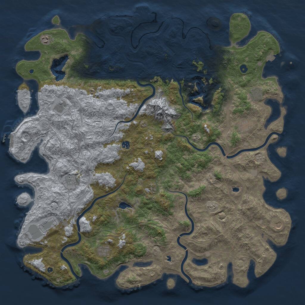 Rust Map: Procedural Map, Size: 5700, Seed: 144658, 17 Monuments