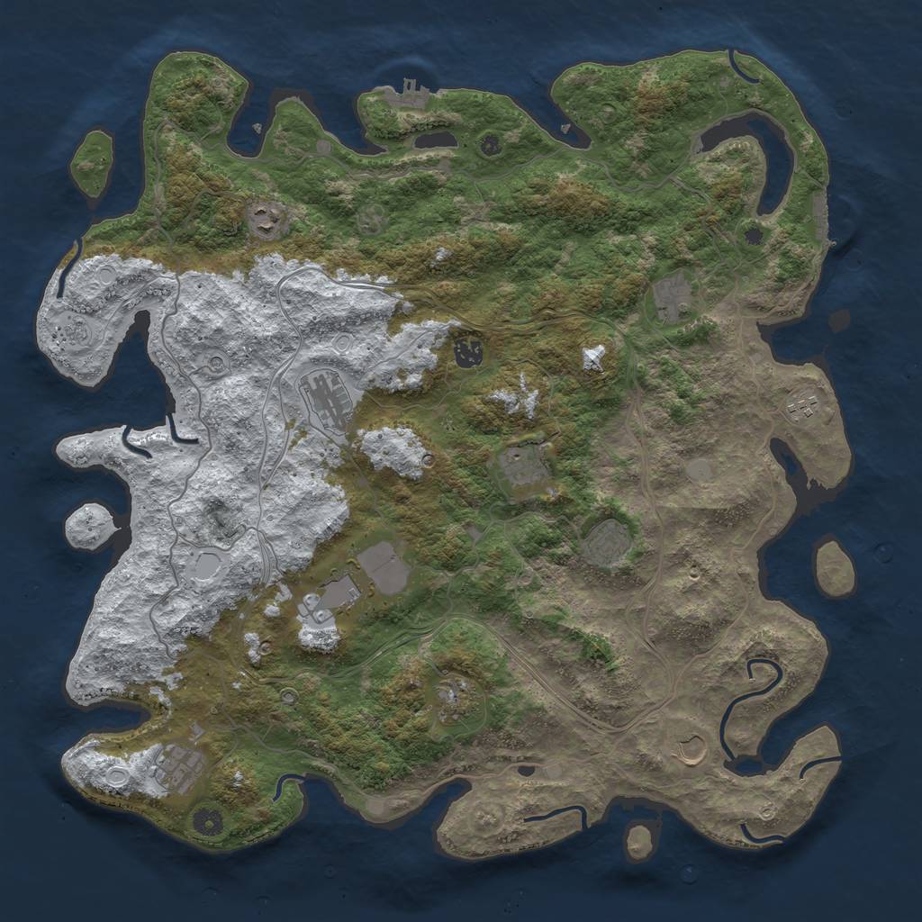 Rust Map: Procedural Map, Size: 4600, Seed: 144658, 20 Monuments