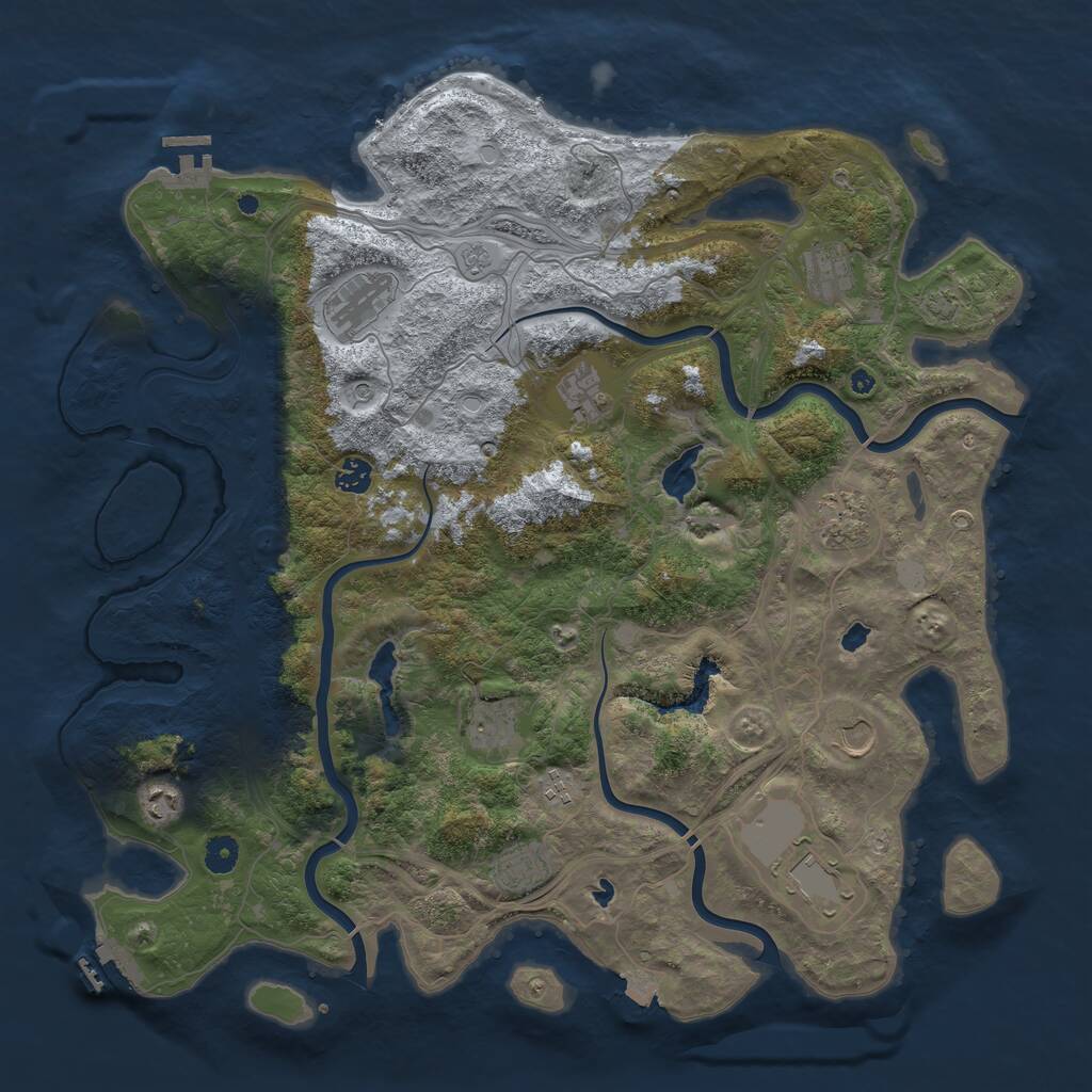 Rust Map: Procedural Map, Size: 4500, Seed: 1578757, 17 Monuments