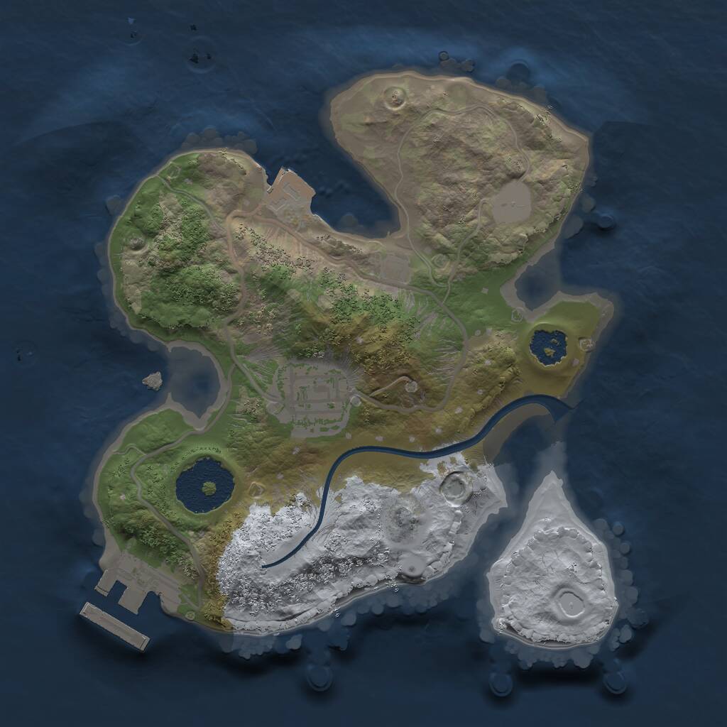 Rust Map: Procedural Map, Size: 2000, Seed: 949790034, 3 Monuments