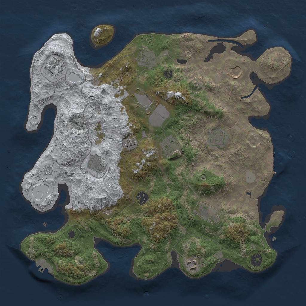 Rust Map: Procedural Map, Size: 3696, Seed: 1790847951, 20 Monuments