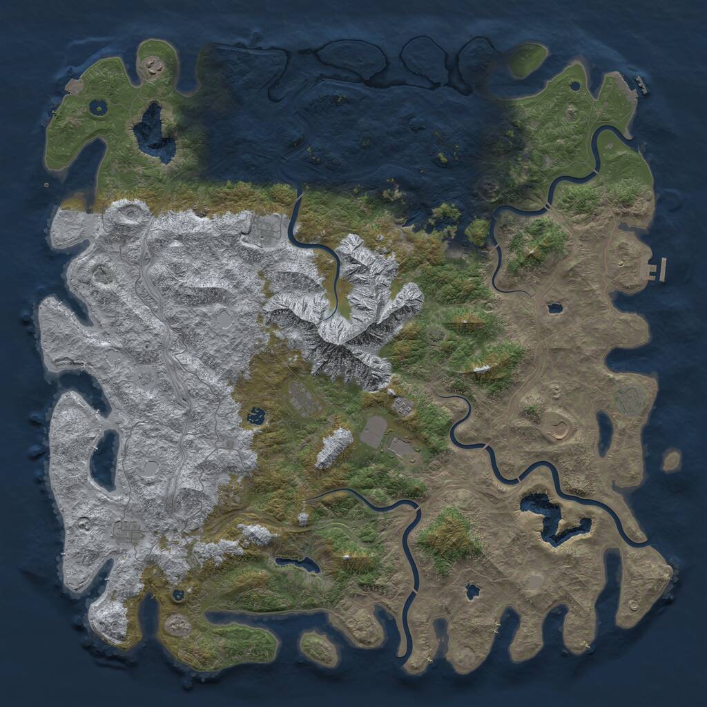 Rust Map: Procedural Map, Size: 6000, Seed: 10242048, 17 Monuments