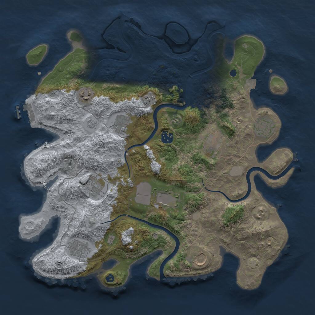 Rust Map: Procedural Map, Size: 3750, Seed: 1407322458, 15 Monuments