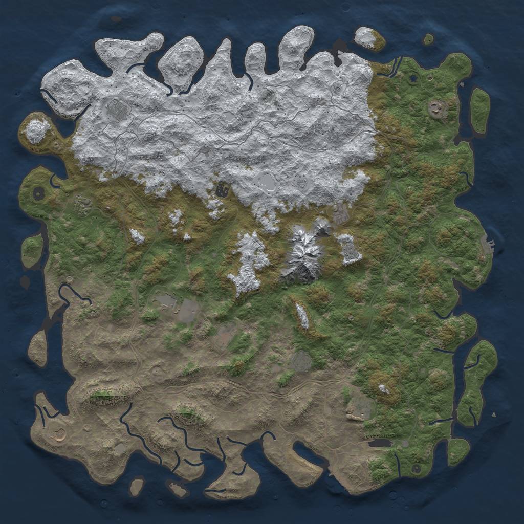 Rust Map: Procedural Map, Size: 6000, Seed: 1200, 20 Monuments