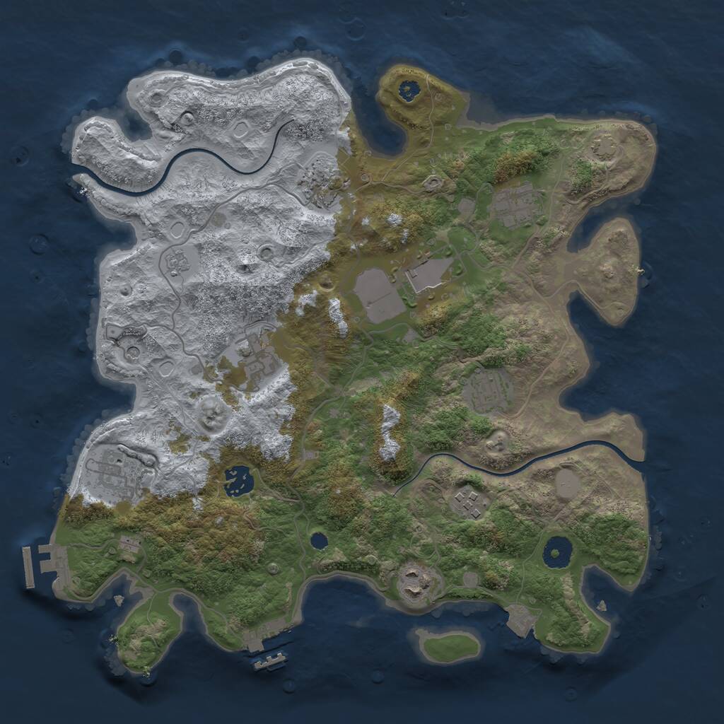 Rust Map: Procedural Map, Size: 3500, Seed: 551433754, 15 Monuments