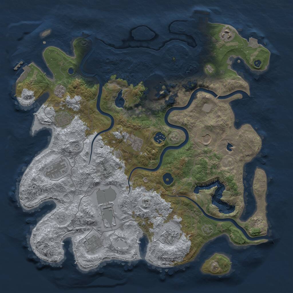 Rust Map: Procedural Map, Size: 4000, Seed: 73192546, 17 Monuments