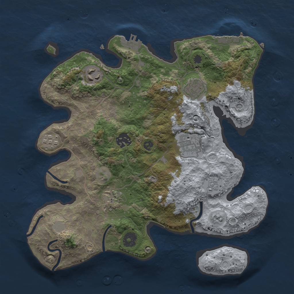 Rust Map: Procedural Map, Size: 3000, Seed: 1162983788, 15 Monuments