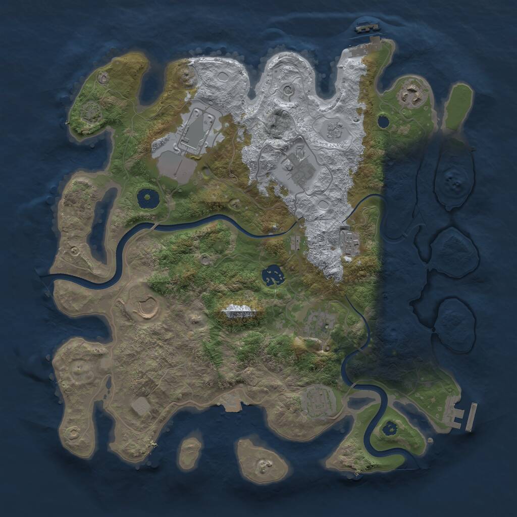 Rust Map: Procedural Map, Size: 3600, Seed: 1654879635, 14 Monuments