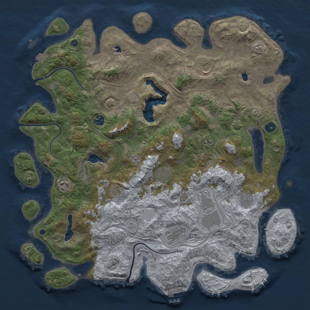 Rust Map: Procedural Map, Size: 4500, Seed: 1947549775, 15 Monuments