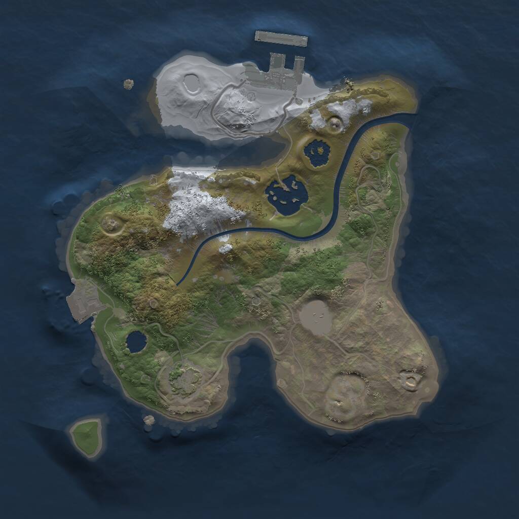 Rust Map: Procedural Map, Size: 2000, Seed: 52352351, 4 Monuments
